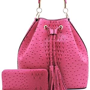 Drawstring bucket 2-n-1 satchel